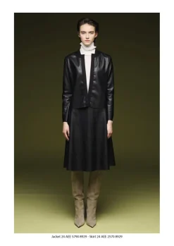 Hot A-line Vegan Leather Midi Skirt In Skirts