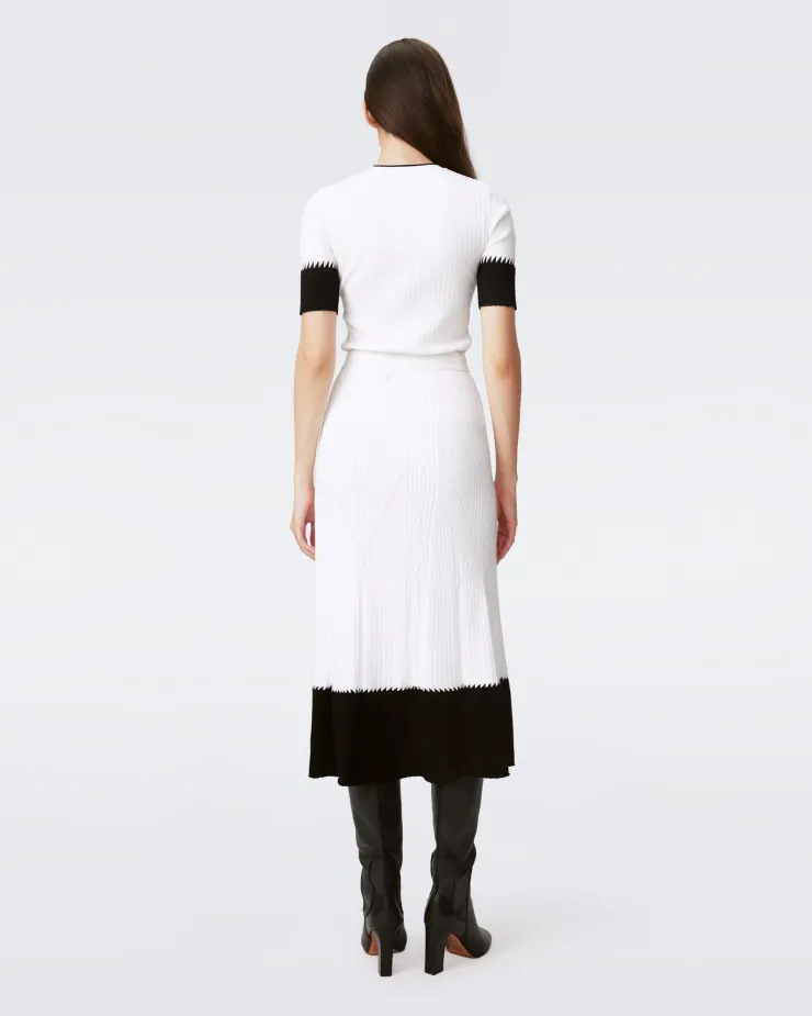 New Benedetta Midi Skirt In Black And Ivory Sweaters|Skirts