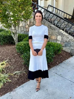 New Benedetta Midi Skirt In Black And Ivory Sweaters|Skirts