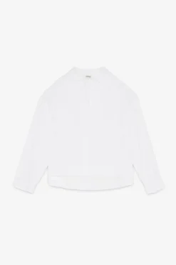 Fashion Button Detailed Cotton Poplin Shirt In Blouses