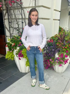 Sale Cable Crew Sweater In Sweaters