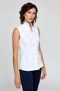 Sale Camisa Olvera Blouse In Blanco Blouses