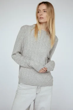 Online Cashmere Braided Crew Sweater In Sweaters