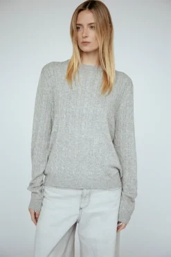 Online Cashmere Braided Crew Sweater In Sweaters