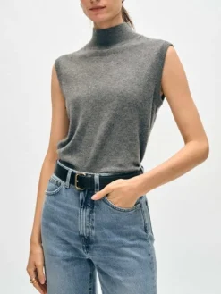 Best Cashmere Mockneck Tank Top In Sweaters