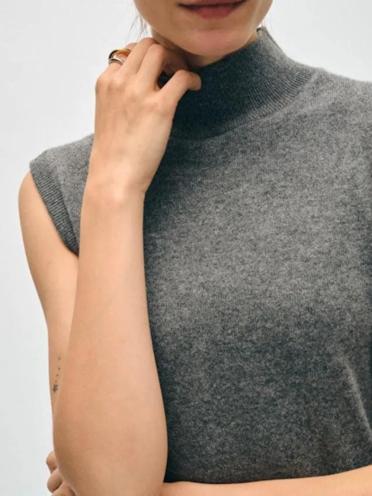 Best Cashmere Mockneck Tank Top In Sweaters