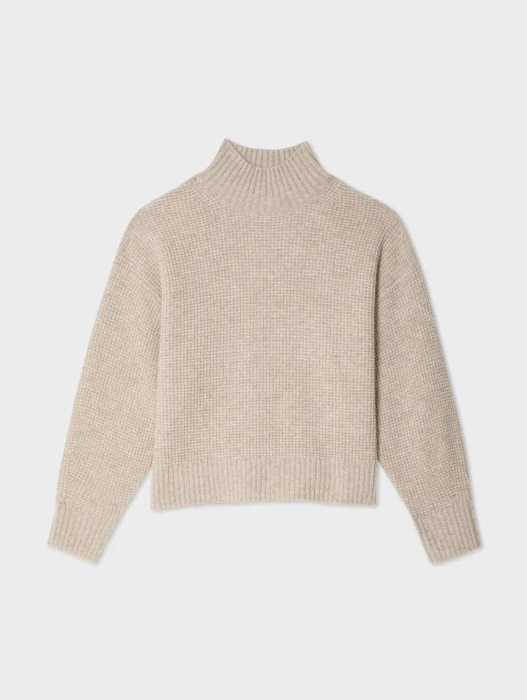 Fashion Cashmere Turtleneck Waffle Sweater In Sweaters