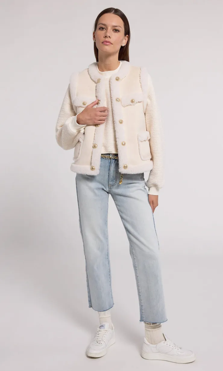 Clearance Chad Vegan Suede Shearling Vest In All Outerwear