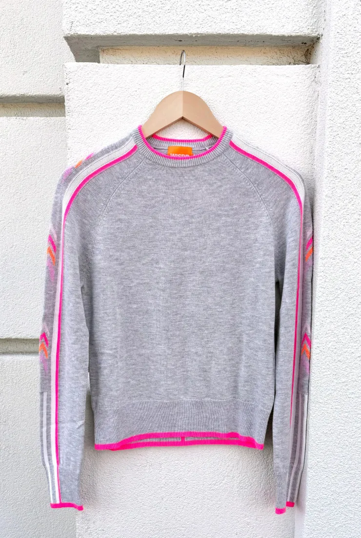 Best Chevron Sleeve Crew Sweater In Sweaters