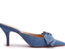 Clearance Claire Bow Slide Heel In Denim Denim|Heels