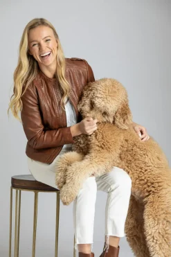 Fashion Classic Zip Leather Jacket With Braided Detail In All Outerwear
