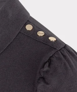 Sale Collared Button Detail Sweater In Sweaters
