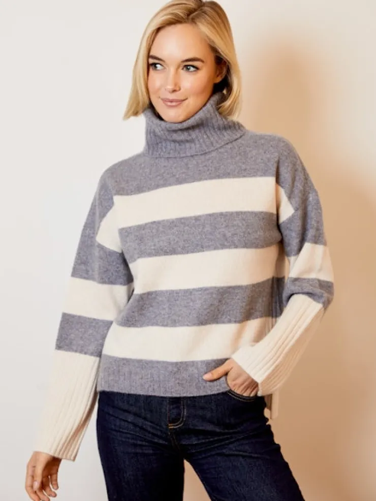 Best Color Block Turtleneck In Sweaters