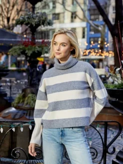 Best Color Block Turtleneck In Sweaters