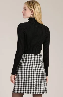 Hot Cotton Cashmere Ribbed Turtleneck Top In Sweaters