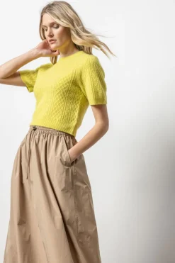 Hot Cropped Cable Sweater In Sweaters
