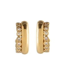 Best Crystal Hoops Gift Set In Gold Earrings