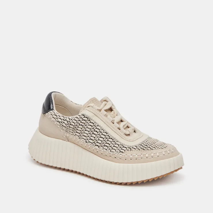 Hot Dolen Sneaker In Black Natural Raffia Shop All Athleisure|Sneaker