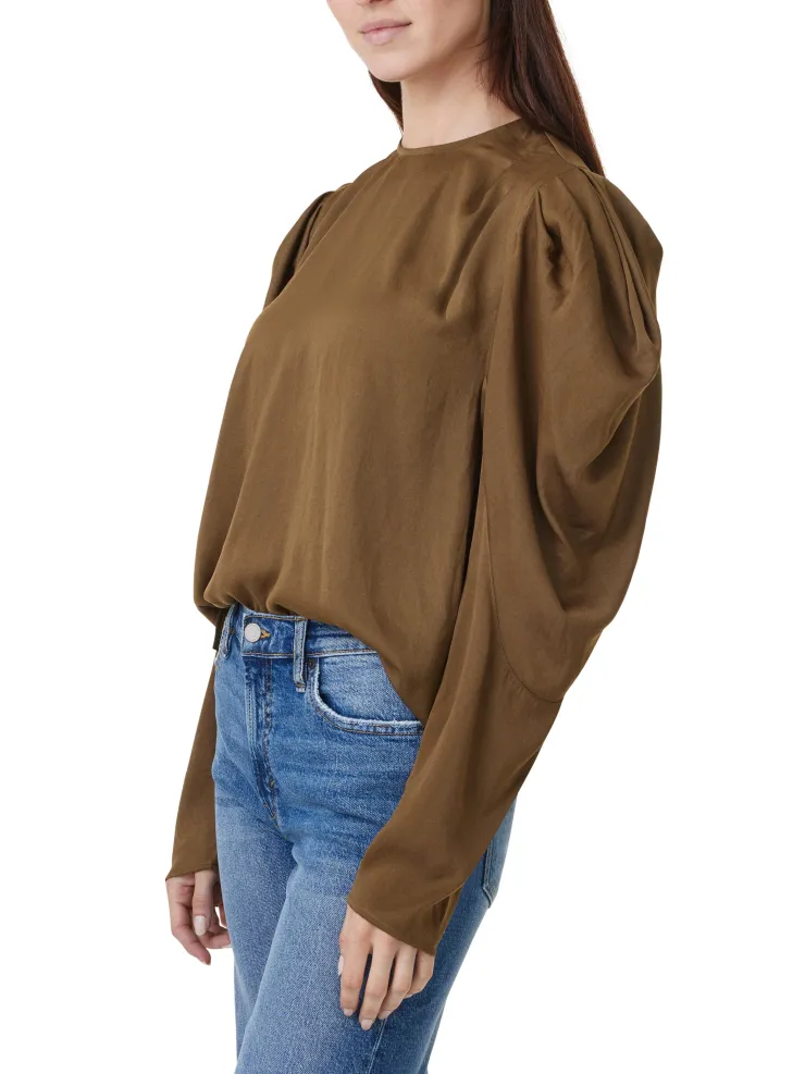 Discount Draped Long Sleeve Top In Blouses