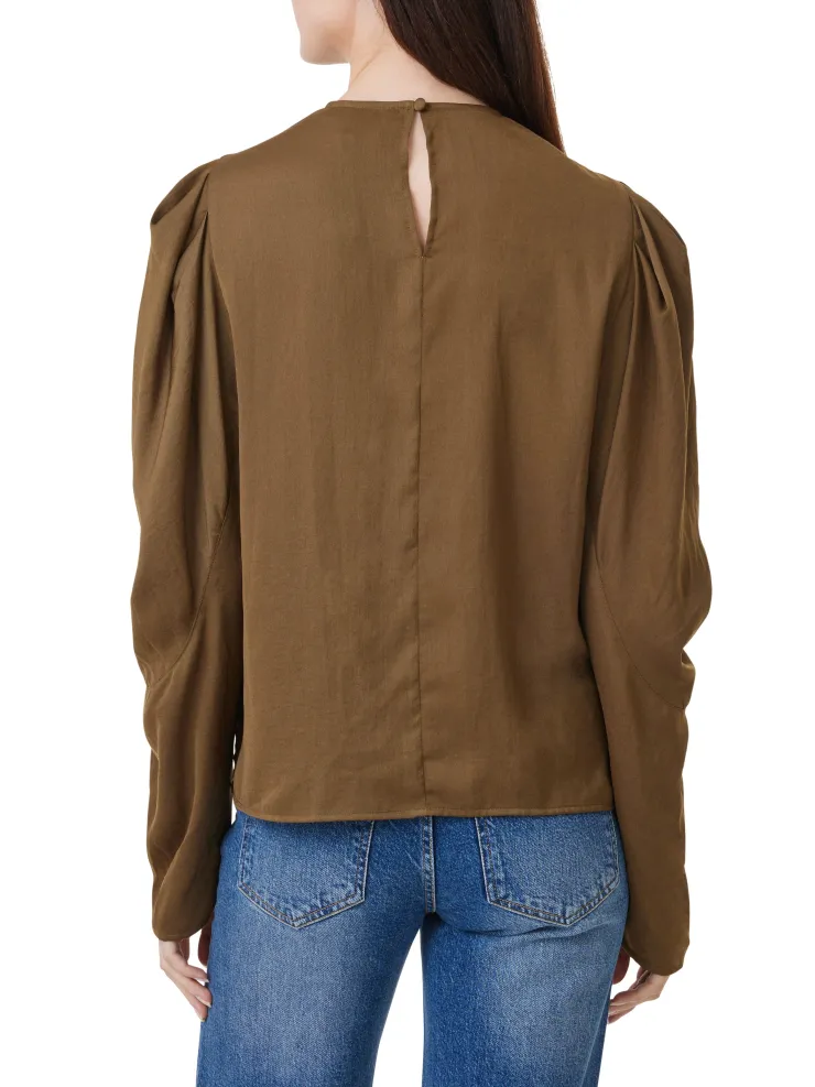 Discount Draped Long Sleeve Top In Blouses