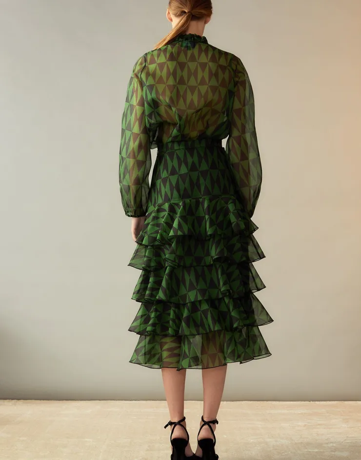 Outlet Evergreen Silk Organza Shirt In Blouses