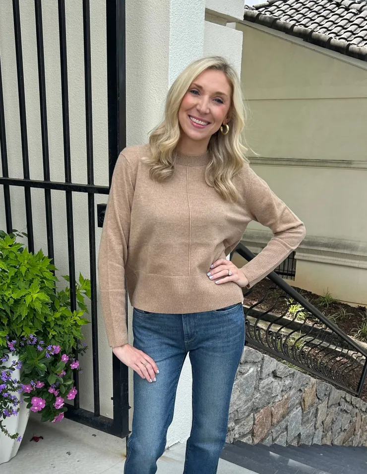 Discount Exposed Seam Crew Sweater In Sweaters