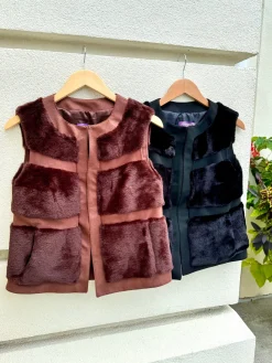 Sale Faux Fur Paneled Vest In All Outerwear