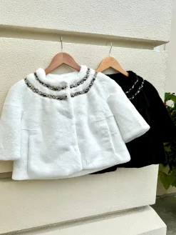 Online Faux Mink Crystal Bolero In Special Occasion Dresses
