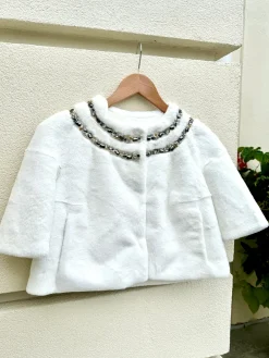 Online Faux Mink Crystal Bolero In Special Occasion Dresses