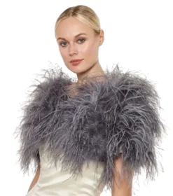 Outlet Feather Shoulder Shrug In Special Occasion Dresses