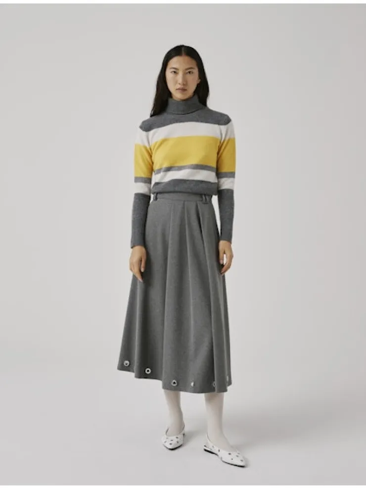 Outlet Fleece Midi Skirt In Grey Skirts