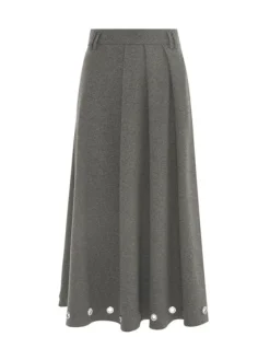 Outlet Fleece Midi Skirt In Grey Skirts