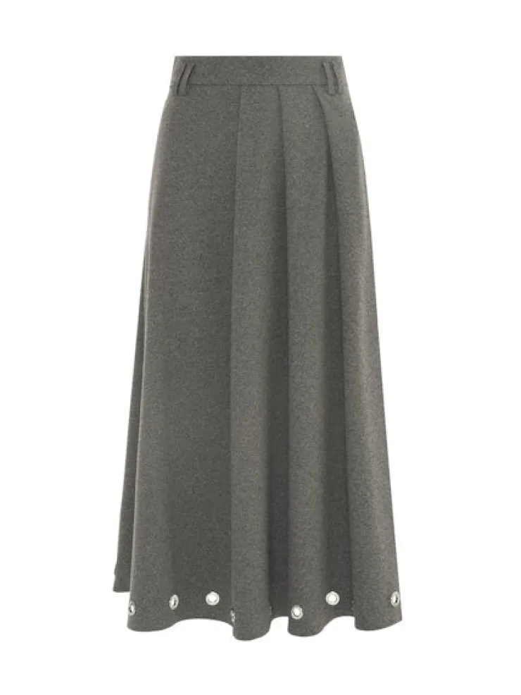 Outlet Fleece Midi Skirt In Grey Skirts