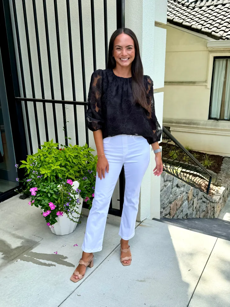 Outlet Floral Organza Top In Blouses