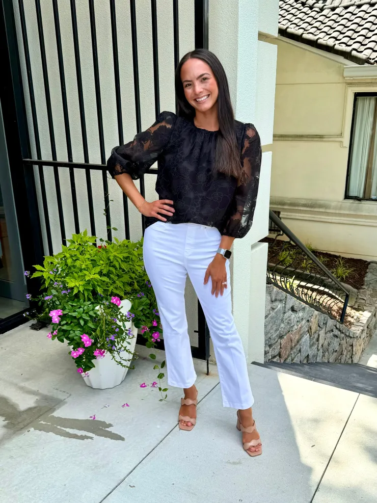 Outlet Floral Organza Top In Blouses