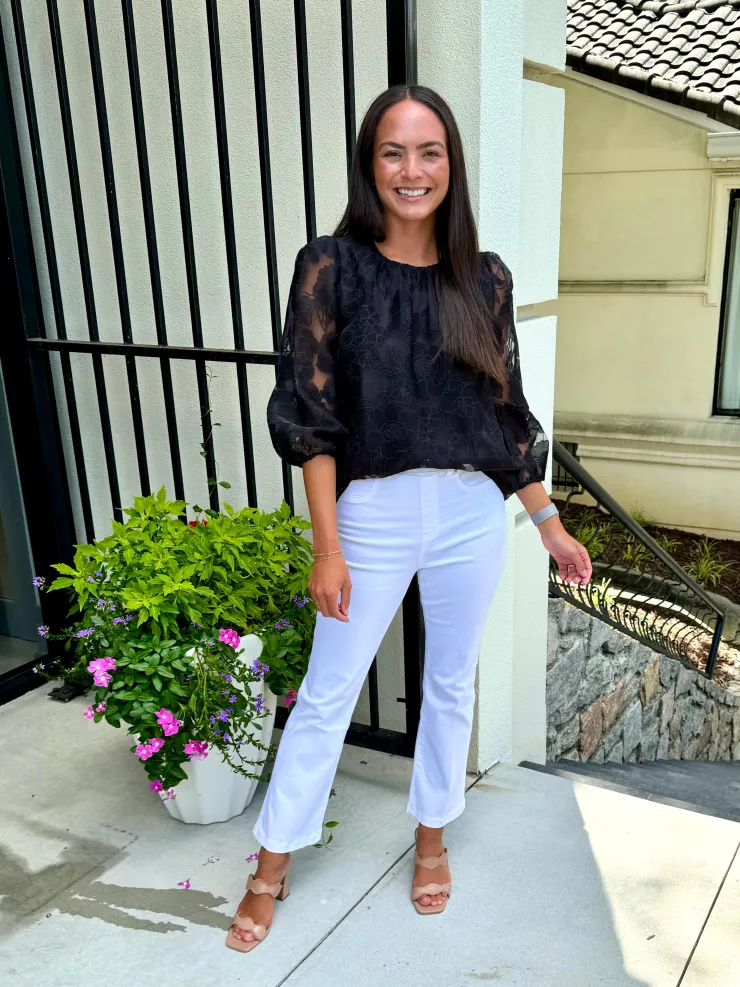Outlet Floral Organza Top In Blouses