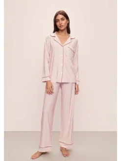 Fashion Gisele Long PJ Set In Haute Red All Loungwear