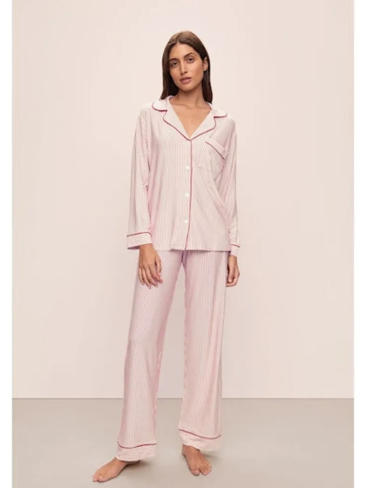 Fashion Gisele Long PJ Set In Haute Red All Loungwear