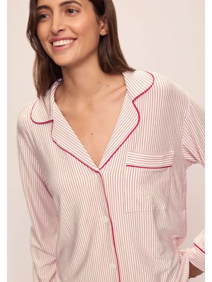 Fashion Gisele Long PJ Set In Haute Red All Loungwear