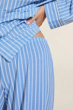 New Gisele Modal Long PJ Set In Nordic Stripes Vista All Loungwear