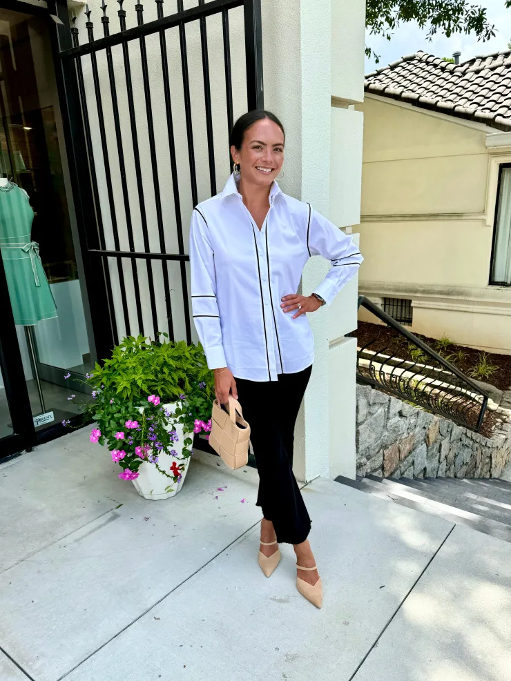 Best Halsey Long Sleeve Trimmed Top In Blouses