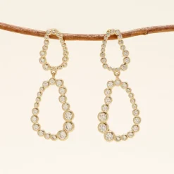 New Jay Earrings In Gold/Clear Earrings