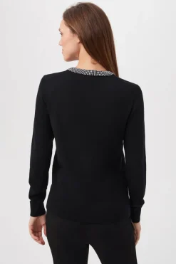 Fashion Laelia Rhinestone Trim Sweater In Sweaters