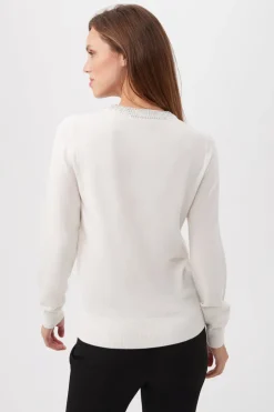 Clearance Laelia Rhinestone Trim Sweater In Sweaters