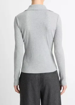 Outlet Long Sleeve Collared Polo In Basics And Tees