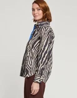 New Margot Long Sleeve Zebra Print Shirt In *FINAL SALE* Blouses