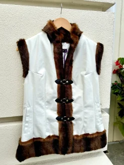 Clearance Marianna Faux Fur Trim Toggle Vest In All Outerwear