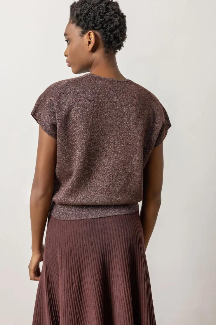 Discount Metallic V-Neck Sweater In Sweaters|Shop All Matching Sets