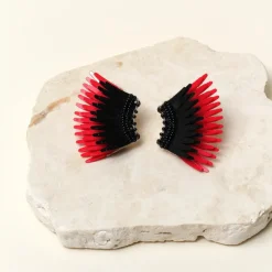 Online Mini Madeline Earrings In Black/Red Earrings