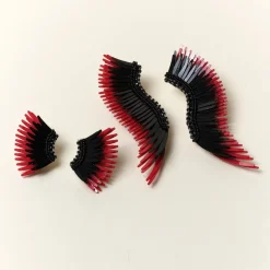 Clearance Mini Madeline Earrings In Black/Crimson Earrings